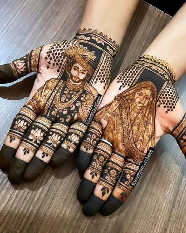 front hand mehndi design