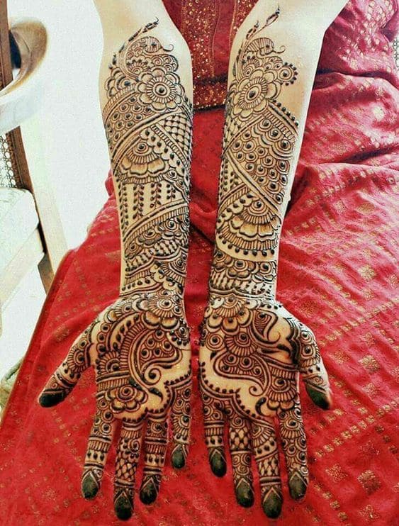 full hand paisley mehndi design