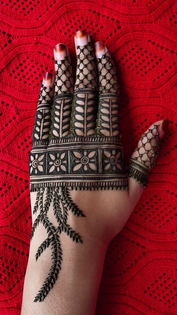 half hand mehndi design