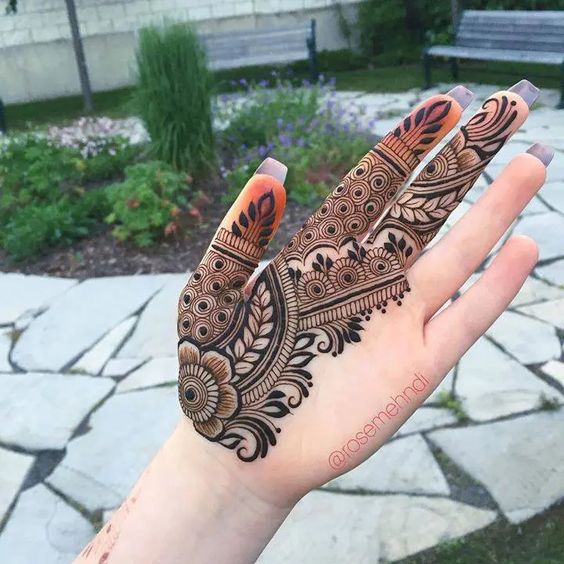 half hand mehndi design