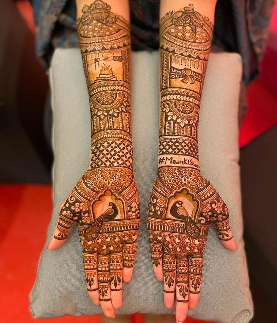 latest modern full hand mehndi design