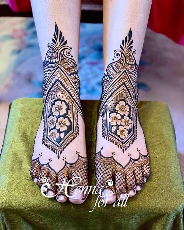 leg mehndi design bridal