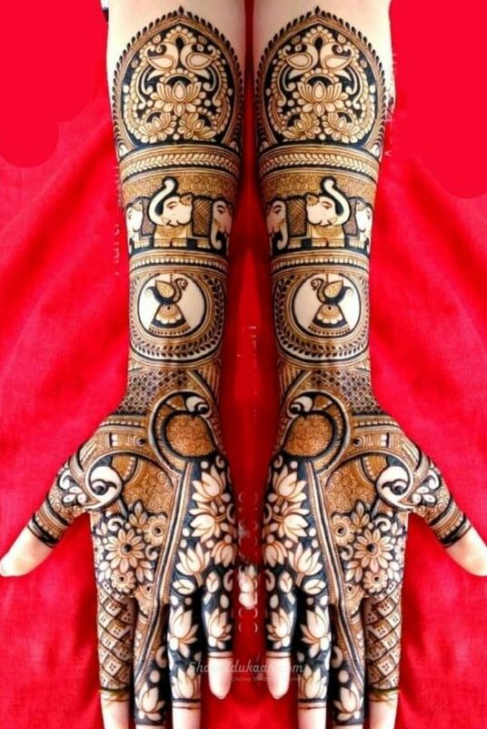 modern full hand mehndi design