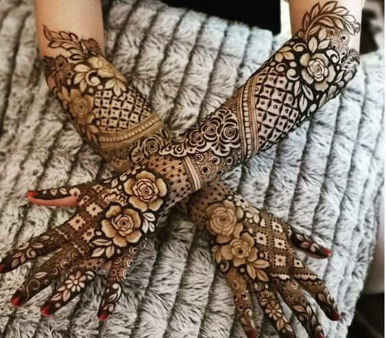 pakistani rose mehndi design