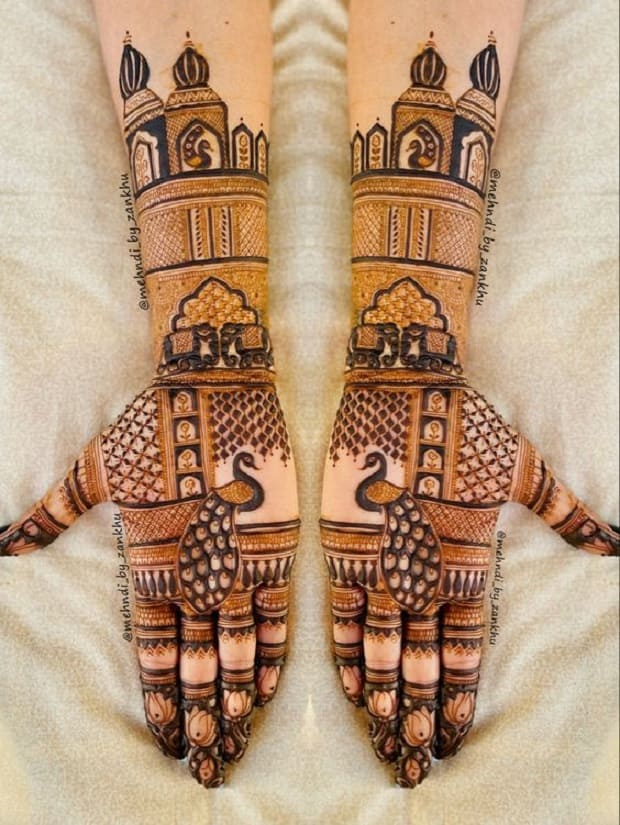 peacock mehndi design