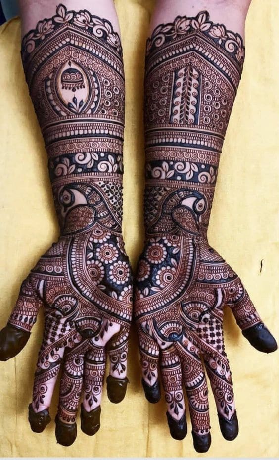 peacock mehndi designs