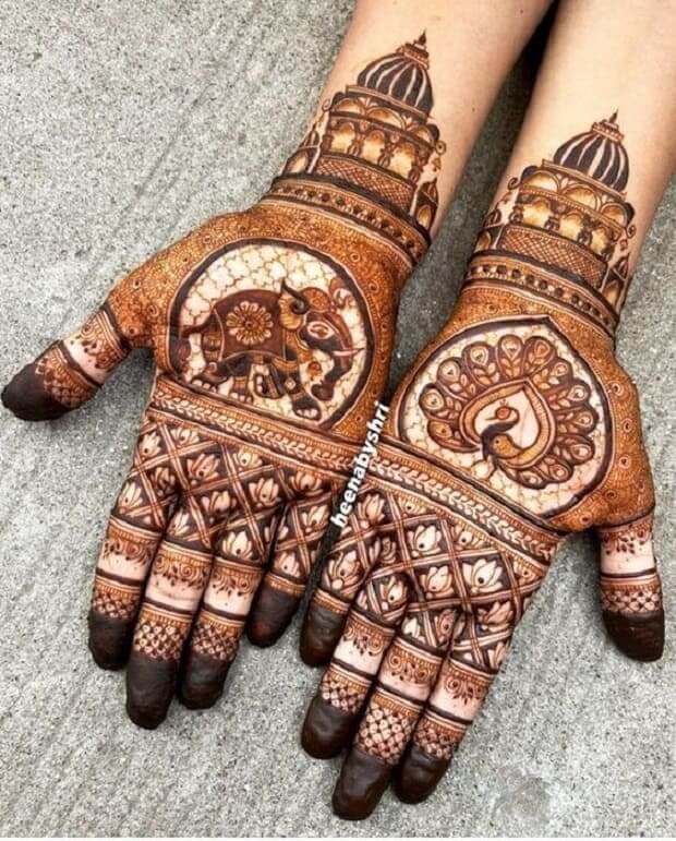 royal front hand mehndi design small