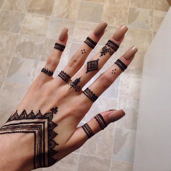 simple finger mehndi designs