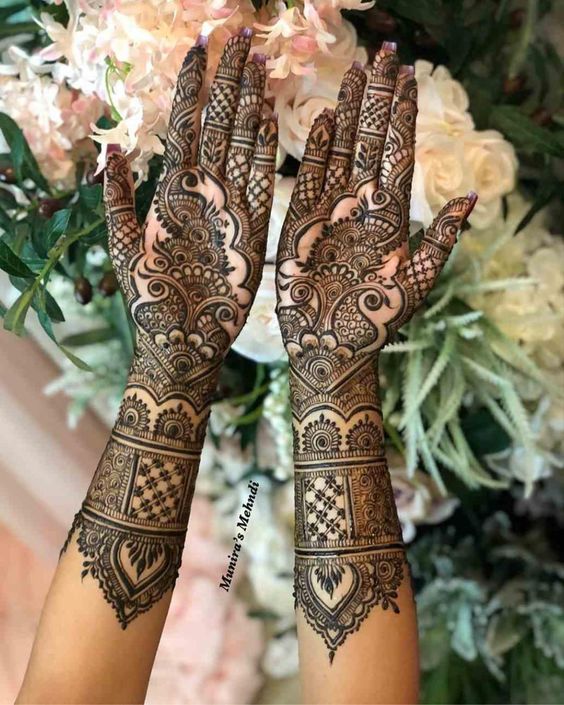 simple full hand mehndi design