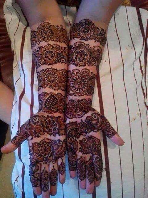 spiral stylish full hand mehndi design