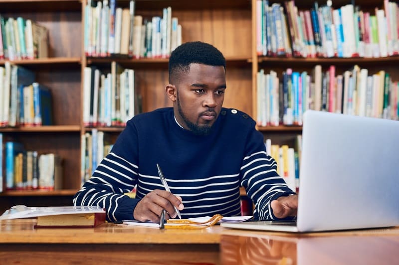 students studying online