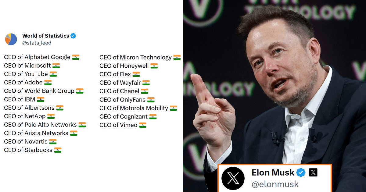 Elon Musk Responds To The List Of Indian-origin CEOs Of Top Global