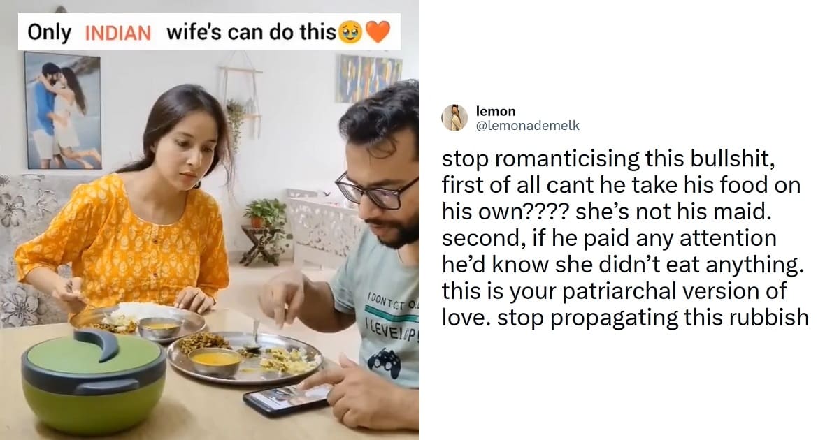 Indian Wife Sacrificing Her Food