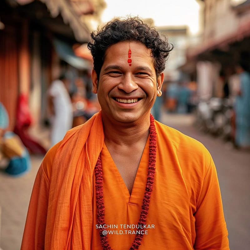 Sachin Tendulkar As Monk AI Photo