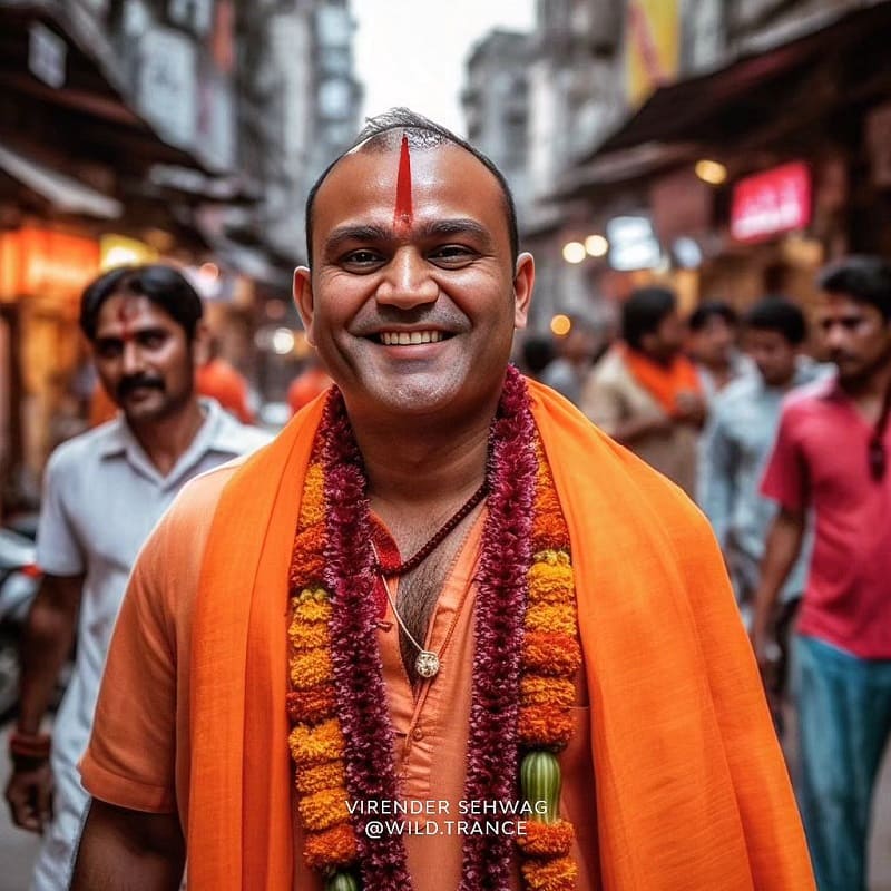 Virender Sehwag As Monk AI Photo