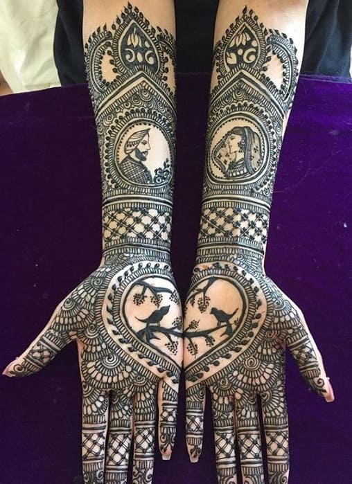 dark full hand mehndi design