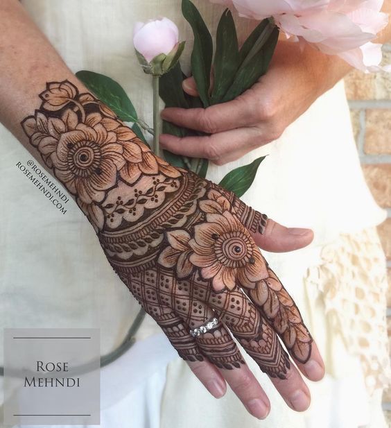 easy rose mehndi designs