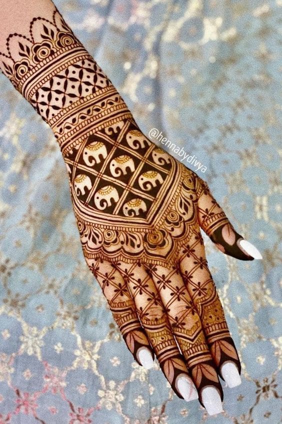 elephant motif new mehndi design simple