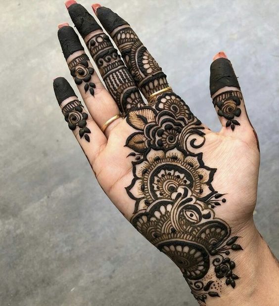 flower mehndi design easy