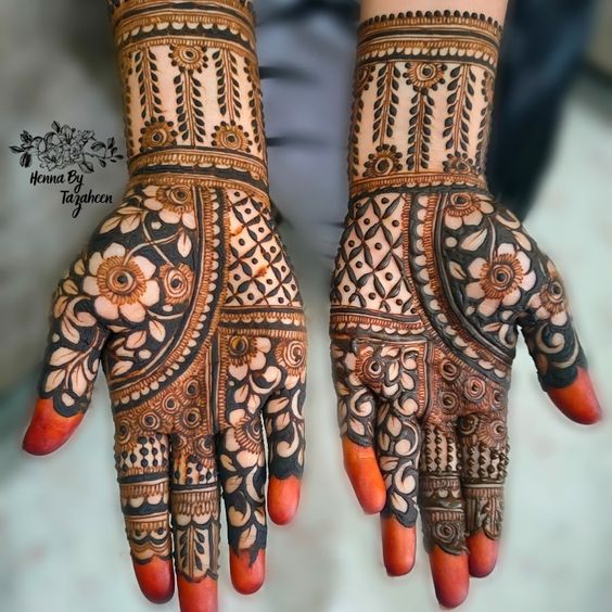 flower mehndi designs for front hands