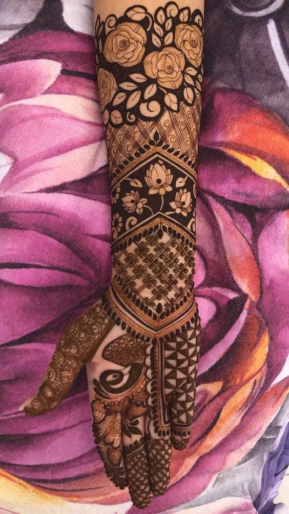 flower mehndi designs for front hands