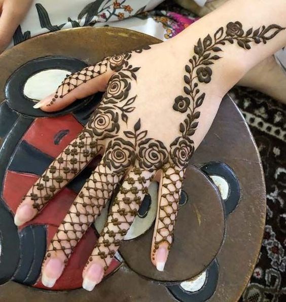 flower tattoo mehndi design