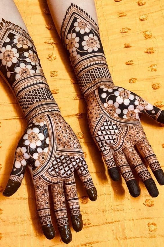 full front hand mehndi design