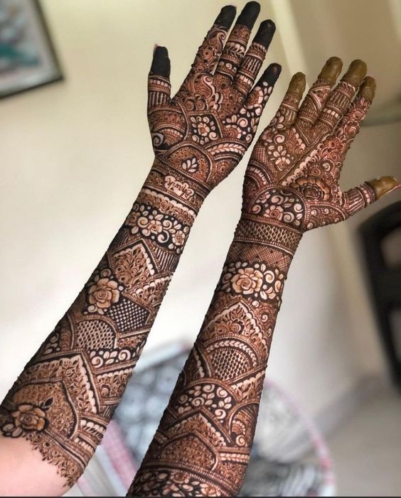 full hand bridal mehndi design