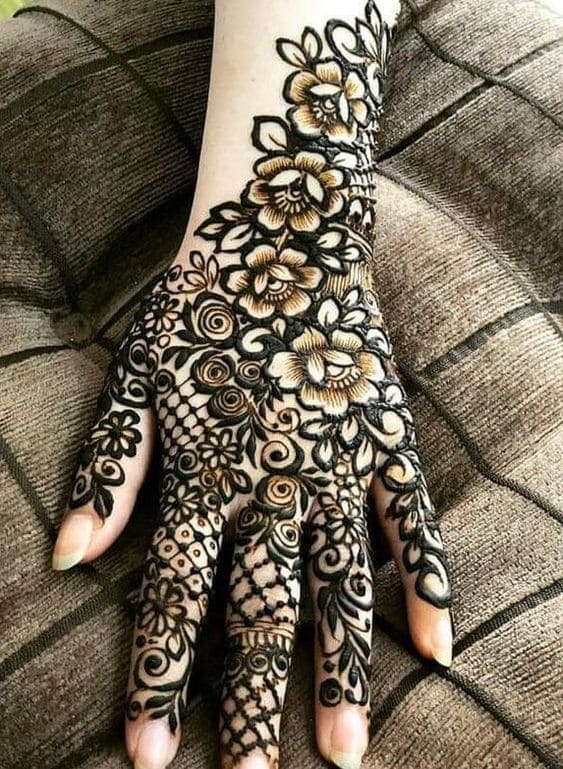 full hand henna design