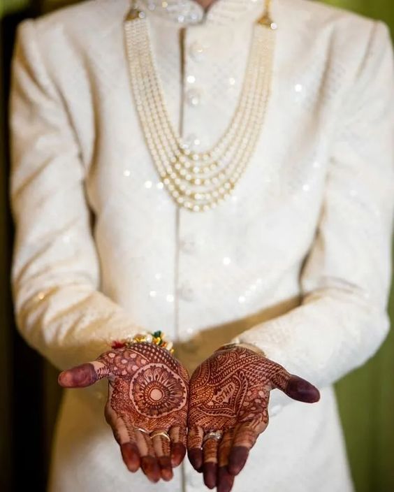 groom mehndi design for men