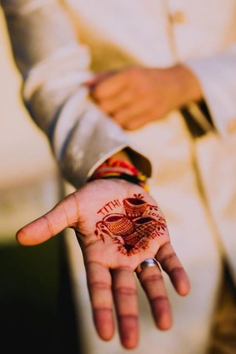 groom mehndi design front hand