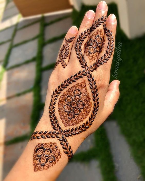 latest stylish back hand mehndi design