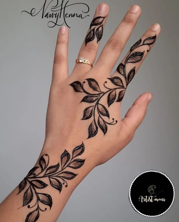 leaf mehndi design