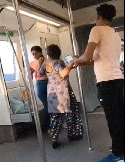 man enters woman only Coach Of Delhi Metro