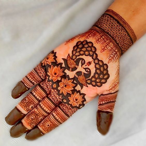 palm mehndi design for brides
