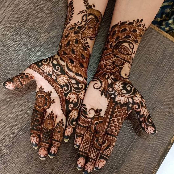 peacock mehndi designs