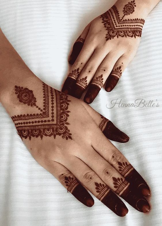 red mehndi design