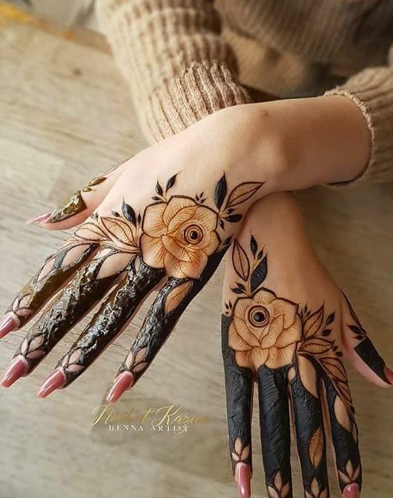 rose flower mehndi design