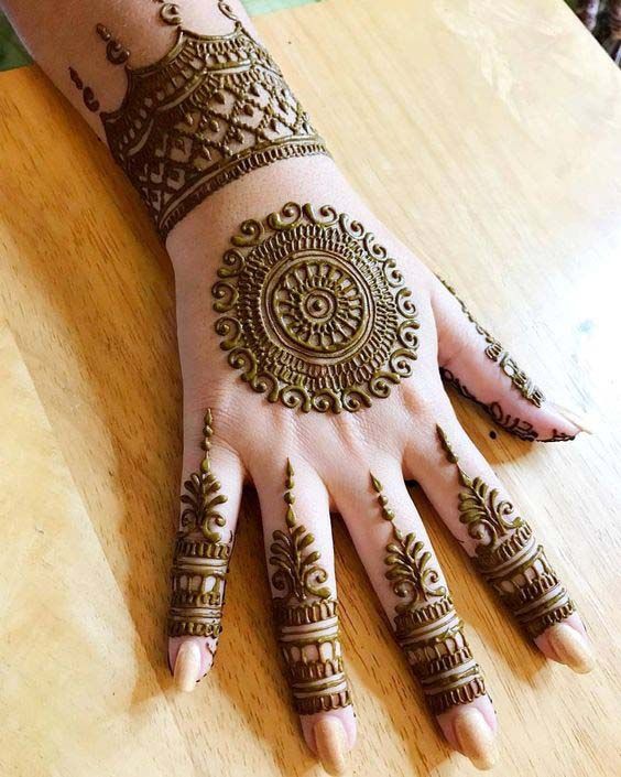 round simple mehndi design new