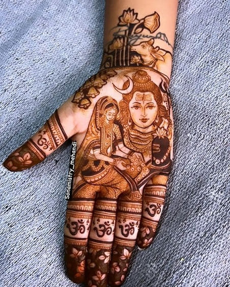 shiv parvati mehndi design