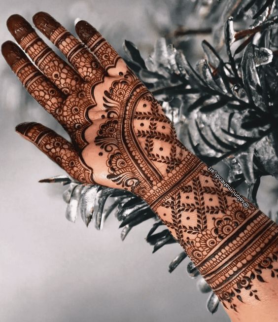 simple full hand mehndi design