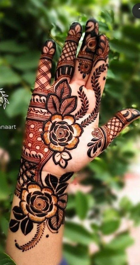 Latest Beautiful Khafif Mehndi design for full hand 2023-easy rose 3d Mehndi-Bridal  Henna TUTORIAL - YouTube