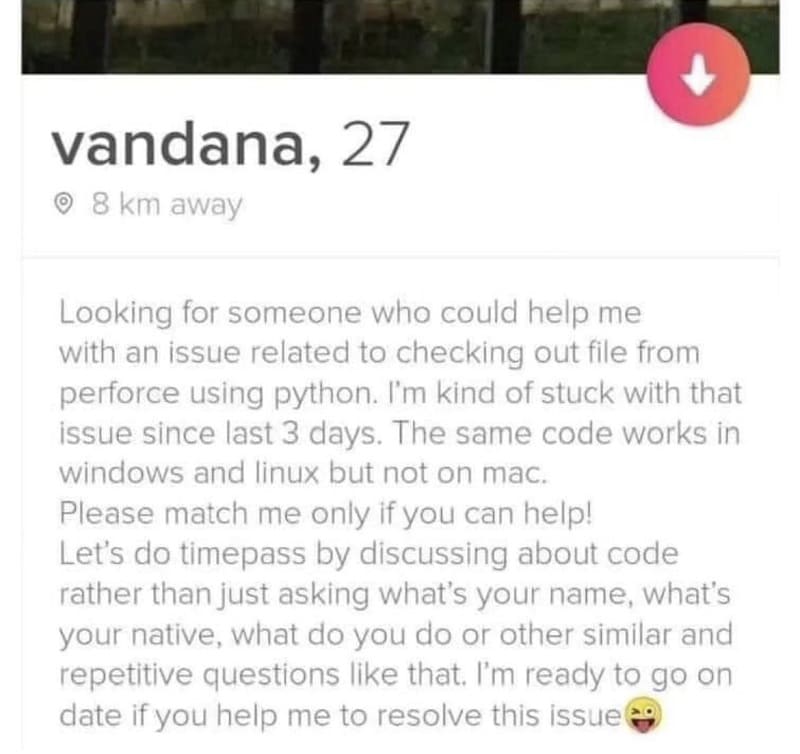 Bengaluru woman seeks help with coding on Tinder