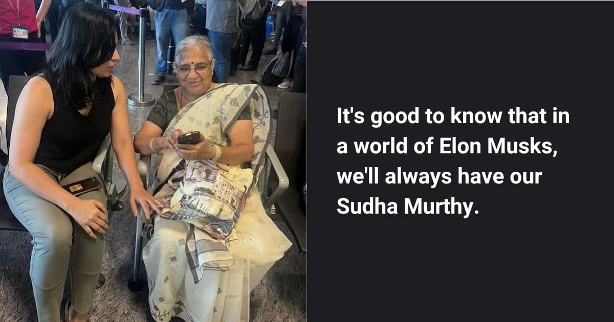 Sudha Murty at airport
