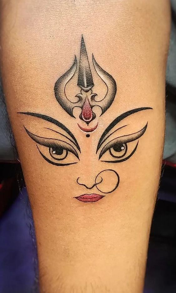 durga trishul tattoo