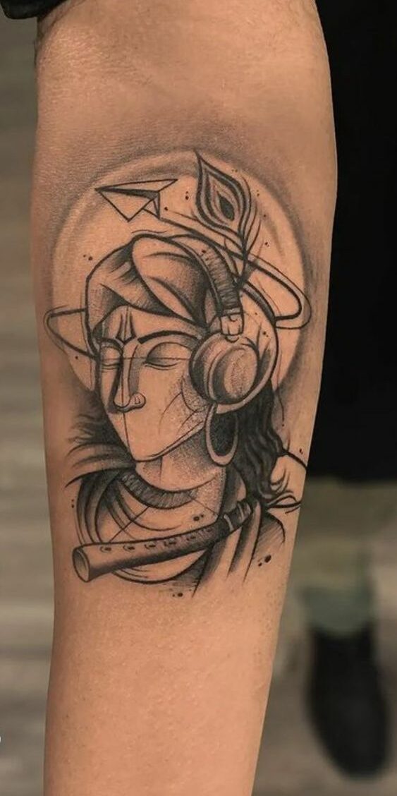 flute krishna tattoo idea