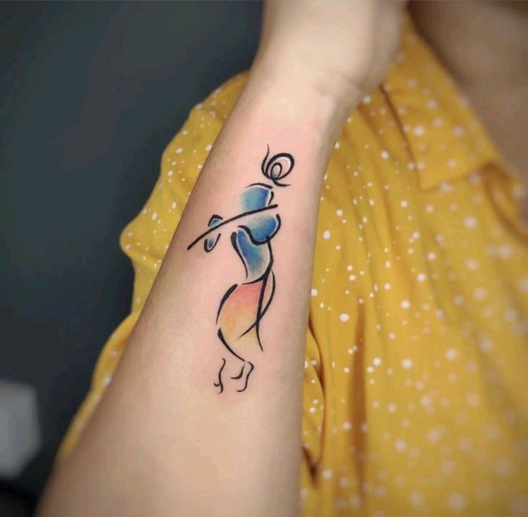 flute krishna tattoo