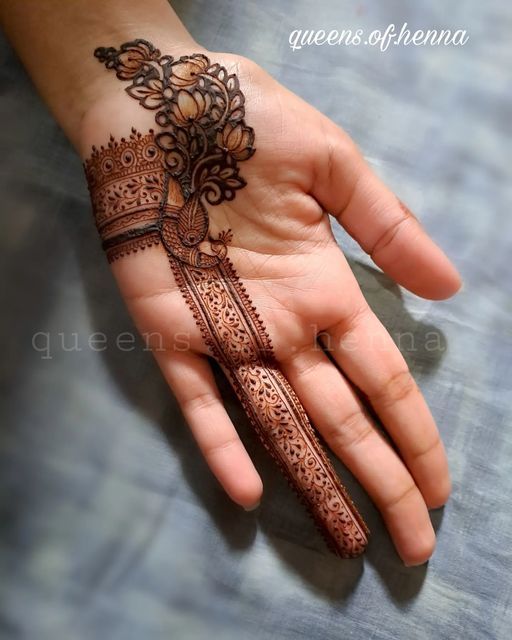 front hand ring finger mehndi design