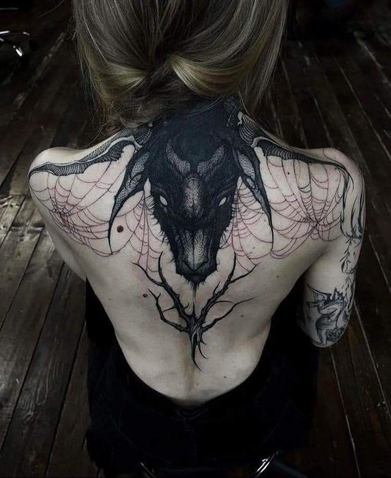 goth back tattoo