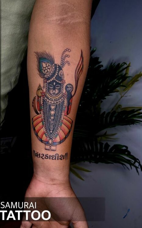 Tattoo uploaded by Vipul Chaudhary • Krishna tattoo |Tattoo for krishna  |Dwarkadhish tattoo |Lord krishna tattoo |Krishna ji tattoo • Tattoodo